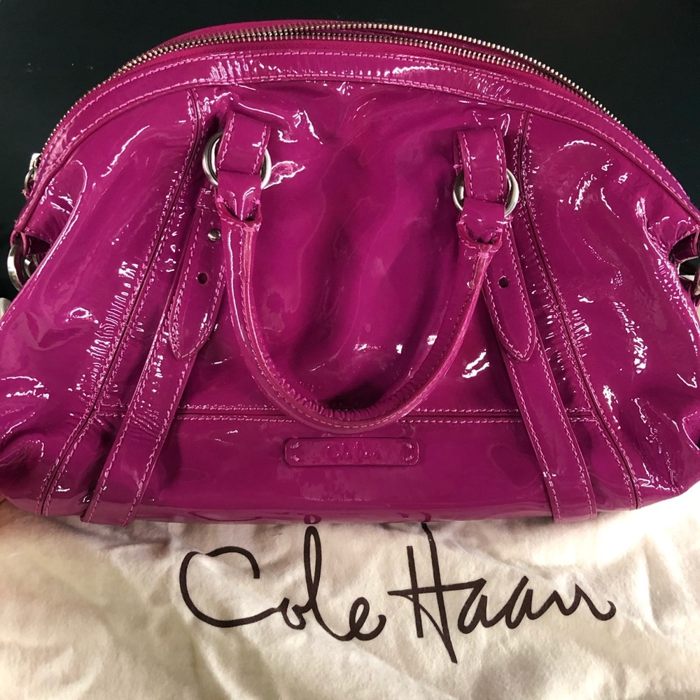 Cole Haan Fuchsia Pink Patent Leather Satchel